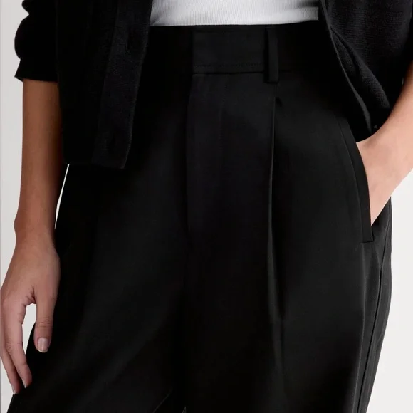 Everlane Way High Drape Pant, Black. NWT. Size 10R - Picture 3 of 7